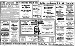 Opening day ad for the Granada Theatre. - , Utah
